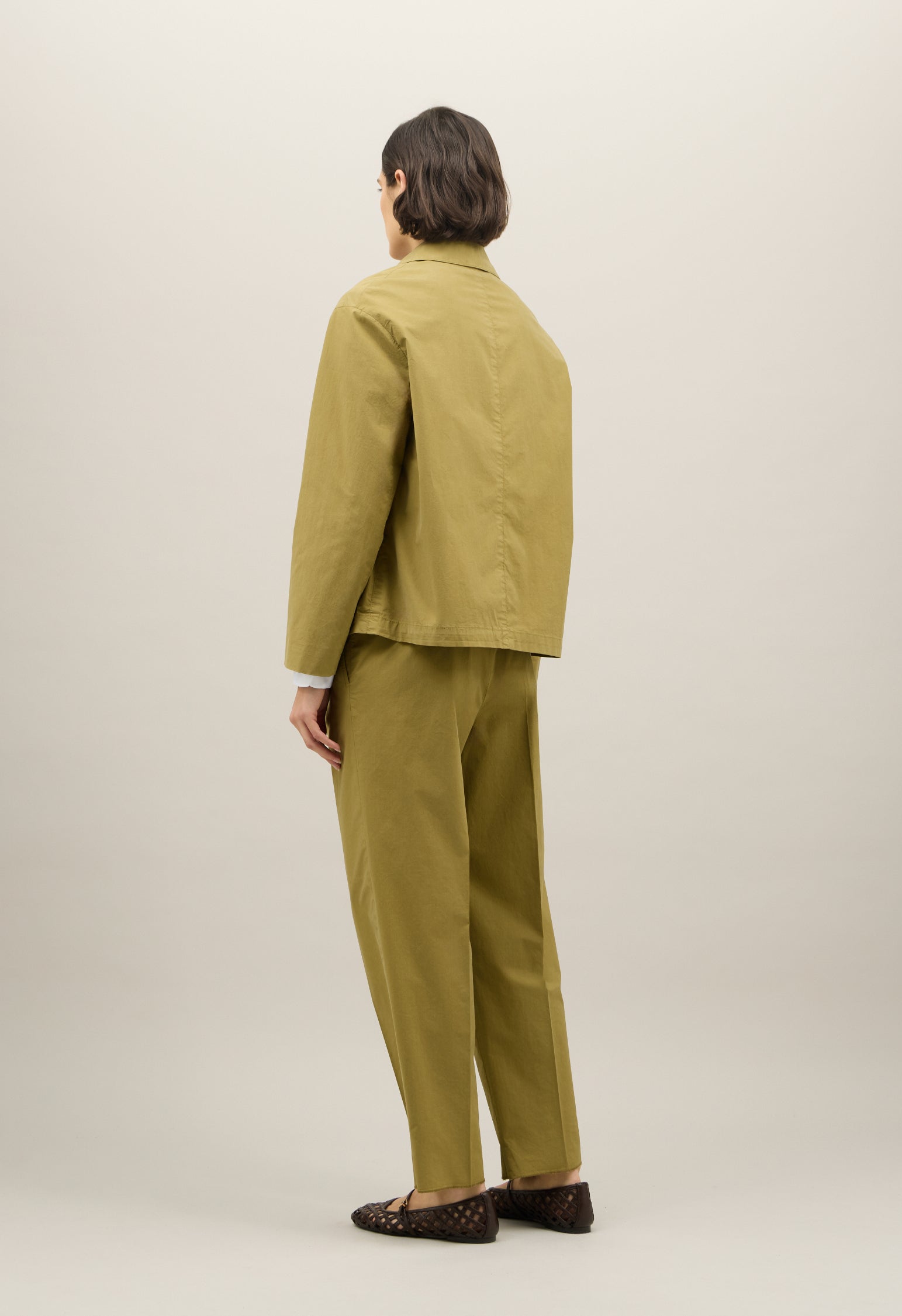 Blazer Margot in popeline leggero verde