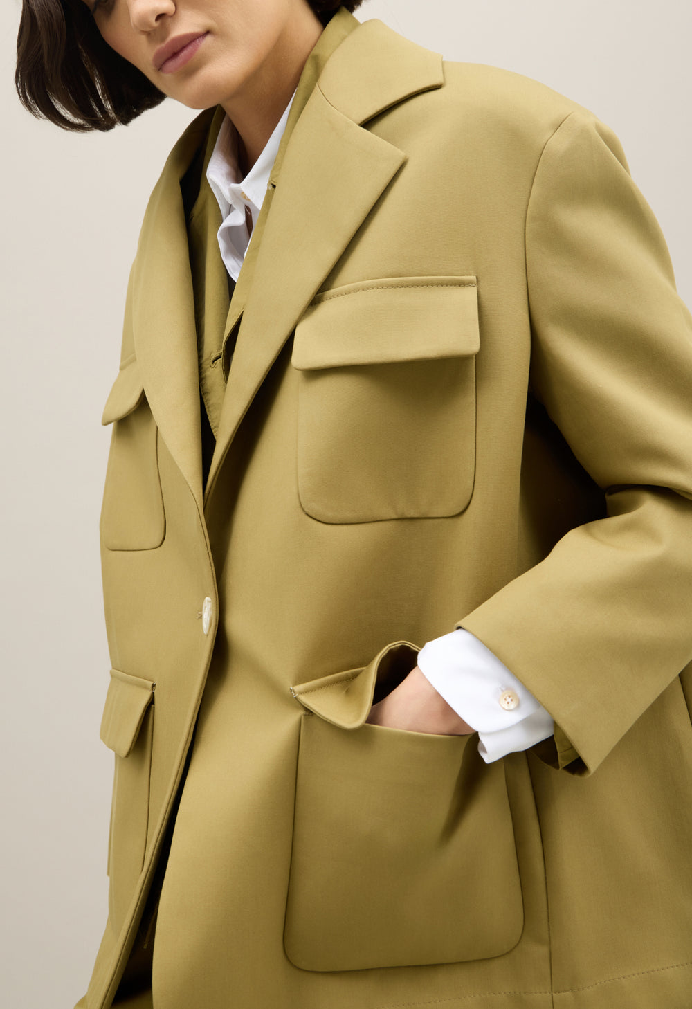 Green Double Cotton drill Sahara Overjacket